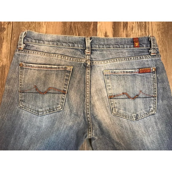 7FAM For All Bootcut Blue Denim Jeans Size 29 - Picture 3 of 6
